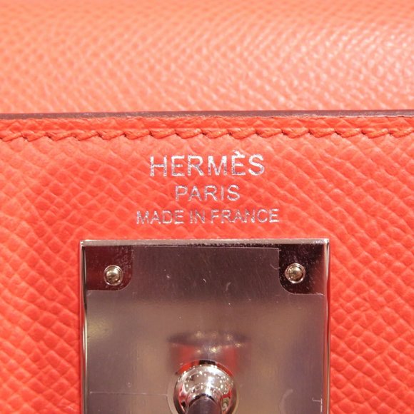 HERMES Kelly 28 Outer Stitching Handbag Rose Texas/Silver Hardware Epson U St... - Picture 12 of 16